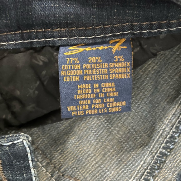 Seven7 Rocker Slim Y2K Boot Cut Flare Denim Jean Pants Embroidered Pockets 6 - Picture 8 of 9